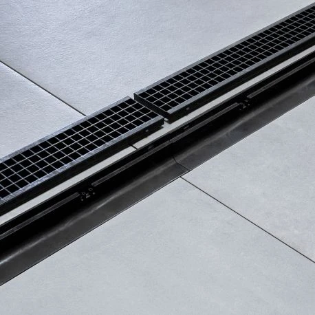 Grille Noire Strong Clipsable 1000x130mm - Caniveau Standard Classe A15